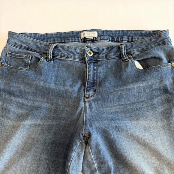 Liz Claiborne Women’s Boyfriend Blue Jeans, Sz 14, Distressed (A0132) - Picture 4 of 7